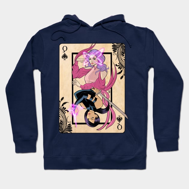 British Psylocke Queen of Spades Hoodie by sergetowers80